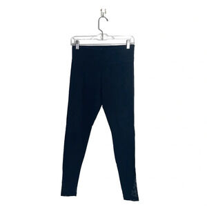 Victoria’s Secret PINK Yoga Black Leggings Tropical Icon Lace Ankle Small Women